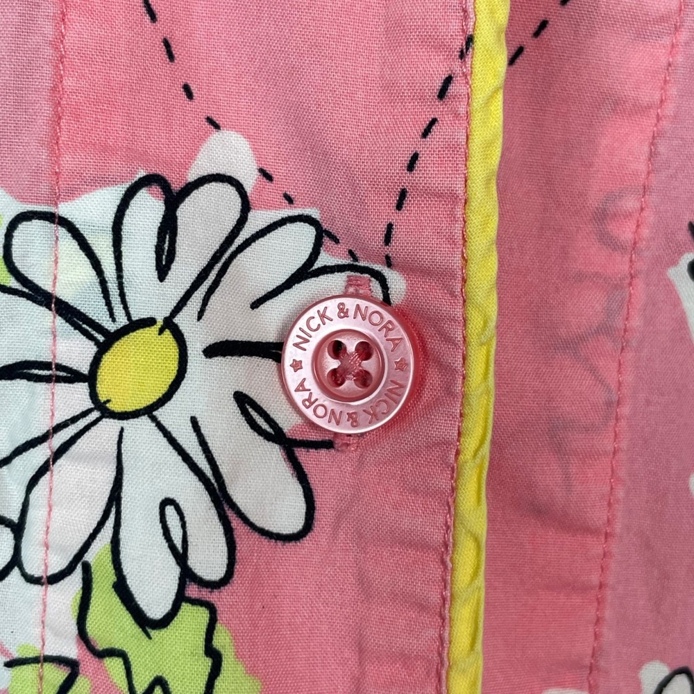 Nick and Nora Bee Mine Pajama Set Women's Size S Pink Daisy Cotton Whimsical - Picture 13 of 16